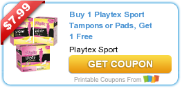 Hot New Printable Coupon: Buy 1 Playtex Sport Tampons or Pads, Get 1 Free