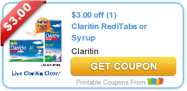 Hot New Printable Coupon: $3.00 off (1) Claritin RediTabs or Syrup