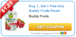 Hot New Printable Coupon: Buy 1, Get 1 Free Any Buddy Fruits Pouch