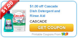 Hot Printable Coupons: Cascade, Hefty, Charmin, Always, Tampax, Tide, and MORE!!