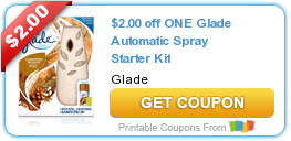 Hot New Printable Coupon: $2.00 off ONE Glade Automatic Spray Starter Kit