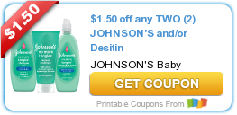 HOT New Printable Coupon: $1.50 off any TWO (2) JOHNSON’S and/or Desitin