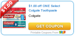 Hot Printable Coupon: $1.00 off ONE Select Colgate Toothpaste