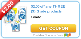 Hot New Printable Coupon: $2.00 off any THREE (3) Glade products