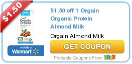 HOT New Printable Coupon: $1.50 off 1 Orgain Organic Protein Almond Milk