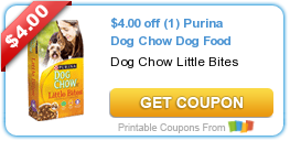 Hot New Printable Coupon: $4.00 off (1) Purina Dog Chow Dog Food
