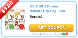 HOT New Printable Coupon: $3.00 off 1 Purina Beneful Dry Dog Food