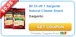 HOT New Printable Coupon: $0.55 off 1 Sargento Natural Cheese Snack