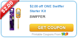HOT New Printable Coupon: $2.00 off ONE Swiffer Starter Kit