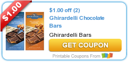 HOT New Printable Coupon: $1.00 off (2) Ghirardelli Chocolate Bars