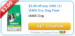 HOT New Printable Coupon: $3.00 off any ONE (1) IAMS Dry Dog Food