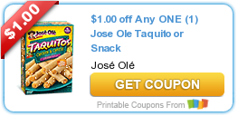 HOT New Printable Coupon: $1.00 off Any ONE (1) Jose Ole Taquito or Snack