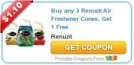 HOT New Printable Coupon: Buy any 3 Renuzit Air Freshener Cones, Get 1 Free