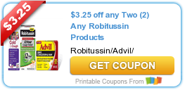 SUPER HOT Printable Coupon: $3.25 off any Two (2) Any Robitussin Products