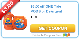 HOT New Printable Coupon: $3.00 off ONE Tide PODS or Detergent