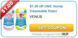 HOT Printable Coupon: $1.00 off ONE Venus Disposable Razor