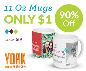 11 Ounce Custom Mug Only $1.00 from York Photo – 90% Off!