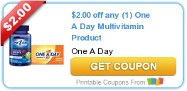 HOT Printable Coupon: $2.00 off any (1) One A Day Multivitamin Product
