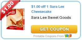 HOT Printable Coupon: $1.00 off 1 Sara Lee Cheesecake