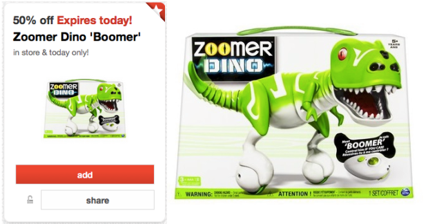 Target 50% off Toy Deal for Today ONLY – Zoomer Dino Boomer Only $39.99