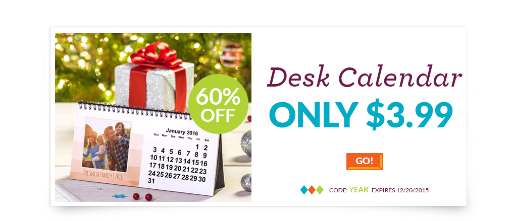 Custom Desk Calendar for $3.99 from York Photo – 60% Savings!