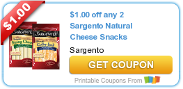HOT Printable Coupon: $1.00 off any 2 Sargento Natural Cheese Snacks