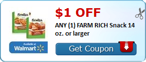 HOT Printable Coupon: $1.00 off ANY (1) FARM RICH Snack 14 oz. or larger