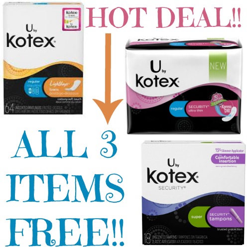 Publix Hot Deal Alert! 3 Different FREE U by Kotex Deals Until 2/20