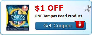 HOT Printable Coupon: $1.00 off ONE Tampax Pearl Product