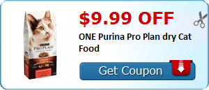 HOT Printable Coupon: $9.99 off ONE Purina Pro Plan dry Cat Food