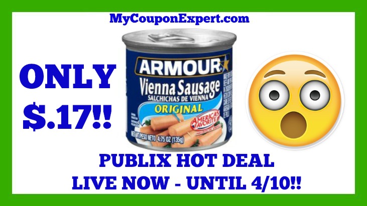 Publix Hot Deal Alert! Armour Vienna Sausage Only $.17 – LIVE NOW Until 4/10