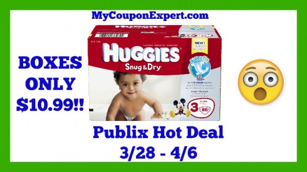 Boxes of Huggies Diaper Publix Deal
