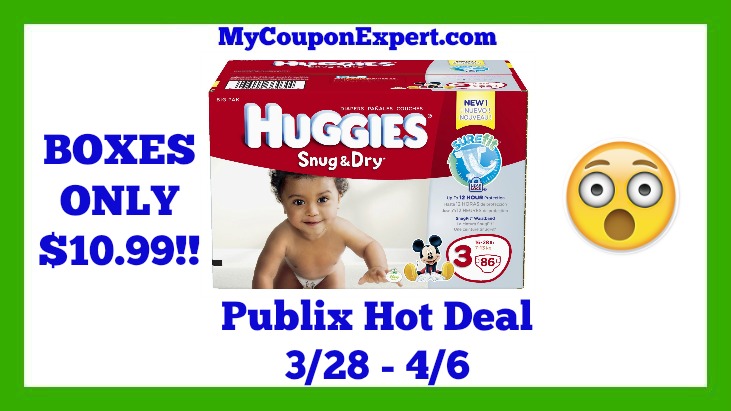 Publix Hot Deal Alert! Boxes of Huggies Diapers Only $10.99 Until 4/6
