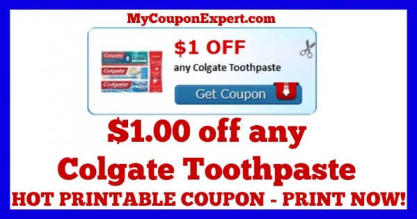 Check This Coupon Out Print NOW $1 00 off any Colgate Toothpaste