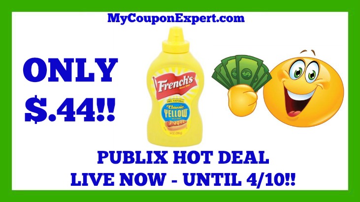 Publix Hot Deal Alert! French’s Mustard Only $.44 – LIVE NOW Until 4/10!!
