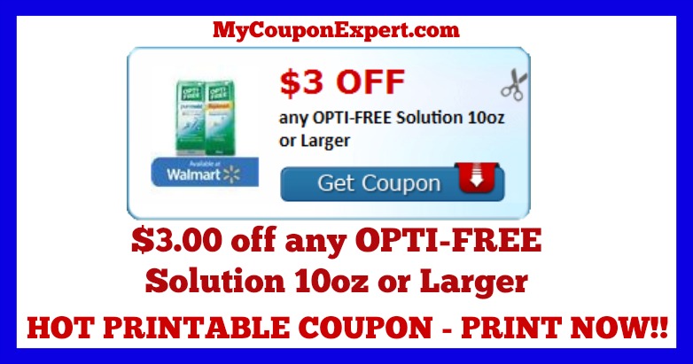 Check This Coupon Out! HOT Printable Coupon: $3.00 off any OPTI-FREE Solution 10oz or Larger