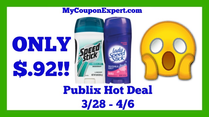 Publix Hot Deal Alert! Speed Stick Products Only $.92 Until 4/6