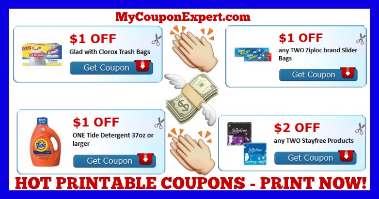 Check These Coupon Out & Print NOW! Tide, Stayfree, Glad, Ziploc, Pine-Sol, Angel Soft, and MUCH MORE!!