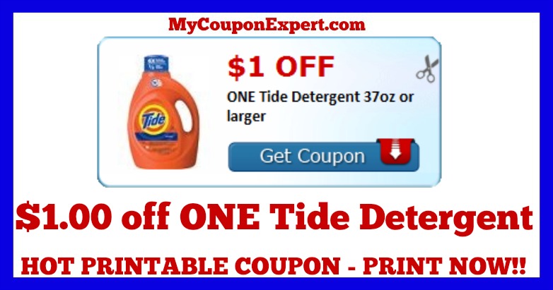 Check This Coupon Out Print NOW $1 00 off ONE Tide Detergent 37oz or