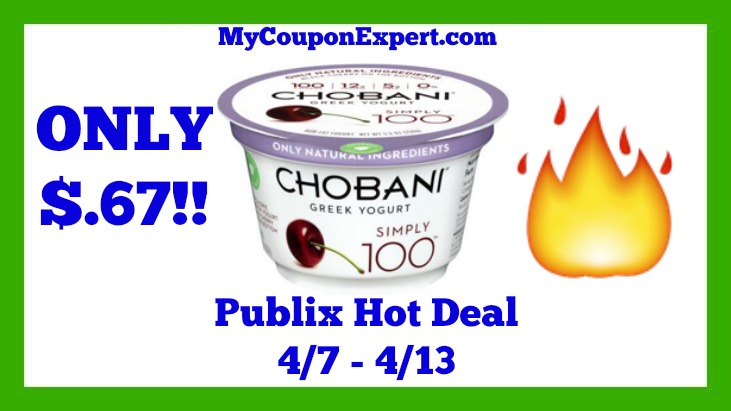 Publix Hot Deal Alert! Chobani Greek Yogurt Only $.67 Starting 4/7