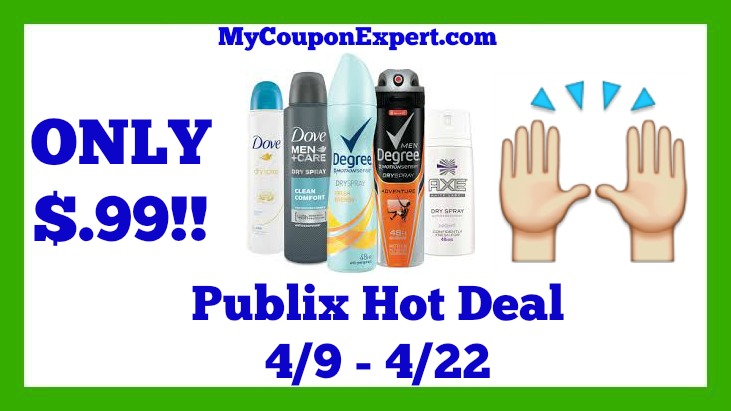 Publix Hot Deal Alert! Dove, Degree, and Caress Products As Low As $0.99 Until 4/22