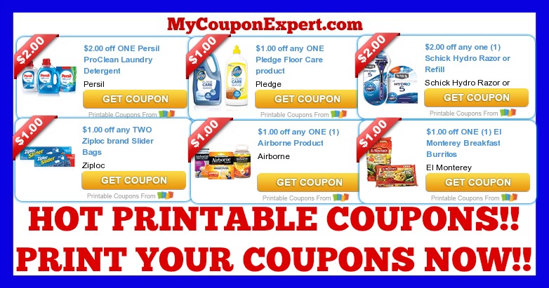 Check These Coupons Out & Print NOW!! Ziploc, Pledge, Airborne, Silk, Air Wick, Schick, Persil, and MORE!