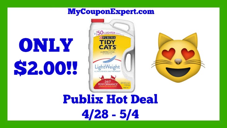 Publix Hot Deal Alert! Purina Tidy Cats Cat Litter Only $2.00 Until 5/4