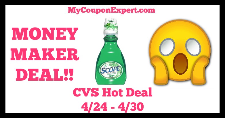 CVS Hot Deal Alert!! MONEY MAKER on Scope Mouthwash Until 4/30
