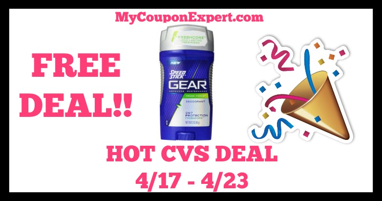 CVS Hot Deal Alert!! FREE Speed Stick Gear Until 4/23