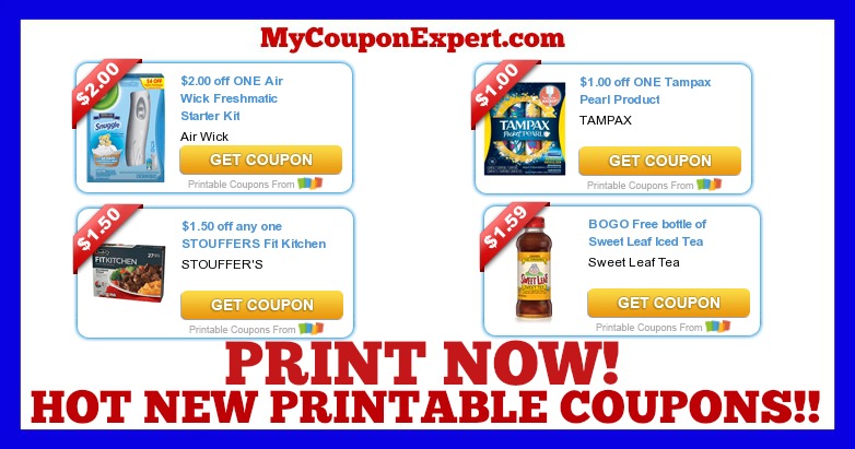 Check These Coupons Out & Print NOW! Tampax, Sweet Leaf, Air Wick, Stouffer’s, Purina, and MORE!