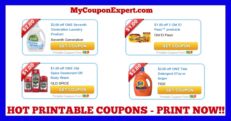 Check These Coupons Out & Print NOW!! All, Tide, Jimmy Dean, Old El Paso, Old Spice, Gain, Dial, and MORE!