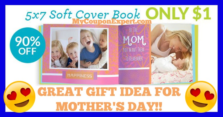 {Great Mother’s Day Gift Idea!!} 5X7 Soft Cover Photo Book Only $1.00 – 90% Savings!!