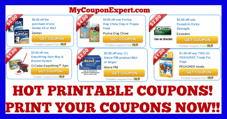 Check Out These Coupons & Print NOW!! Zantac, Purina, Jimmy Dean, Aleve, Pedigree, OxiClean, Huggies, and MORE!