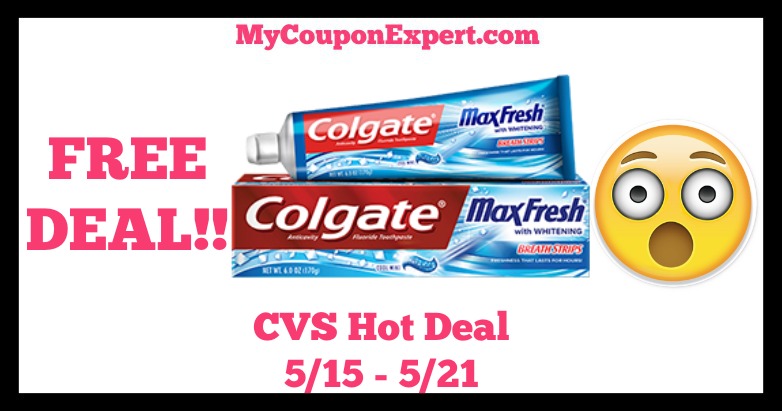 CVS Hot Deal Alert!! FREE Colgate Toothpaste Starting 5/15